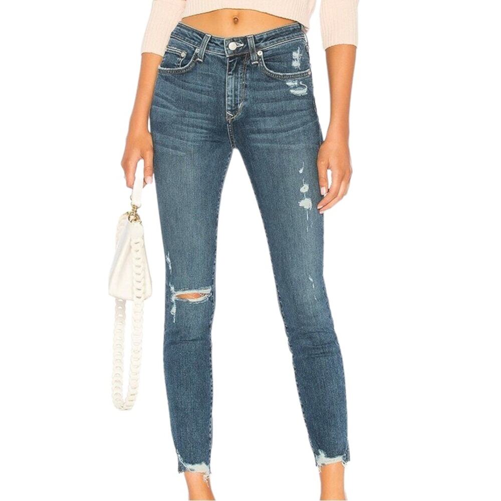 Lovers and Friends Mason High-Rise Skinny Jean‎ Naples Distressed Blue Denim 25